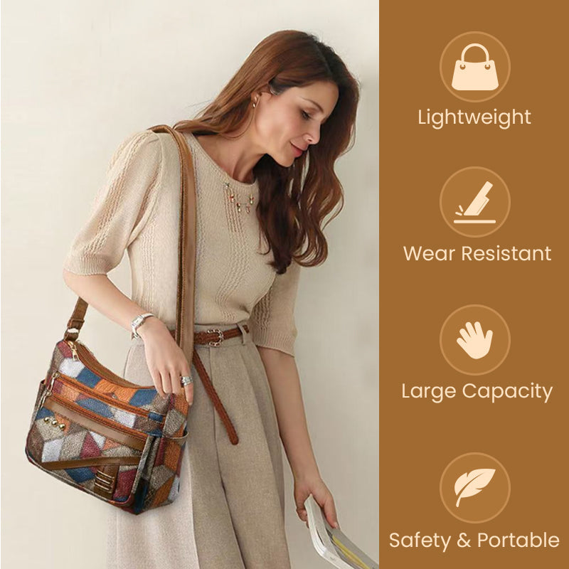 🔥Vintage bag with geometric pattern and adjustable stra👜
