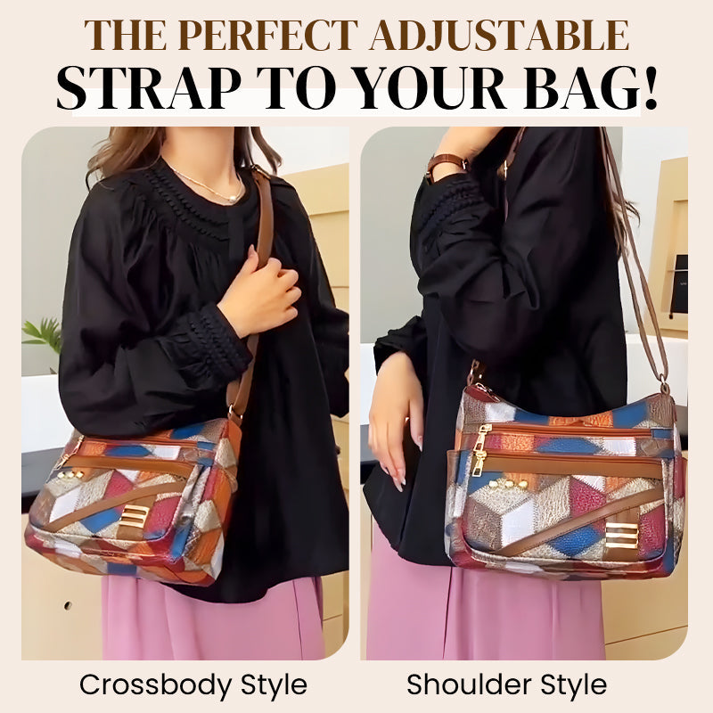 🔥Vintage bag with geometric pattern and adjustable stra👜