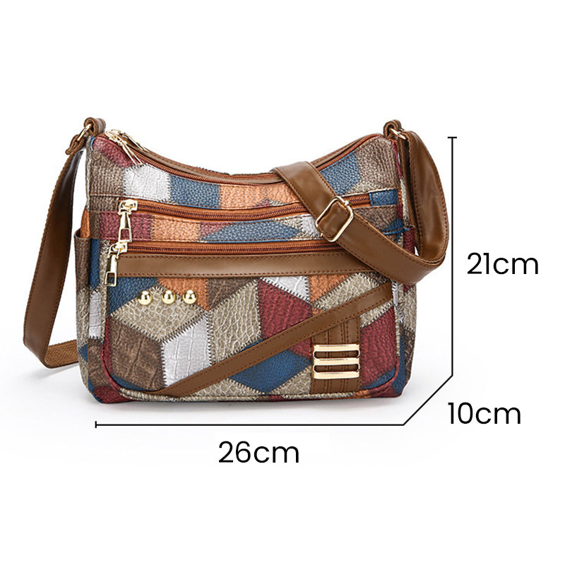🔥Vintage bag with geometric pattern and adjustable stra👜