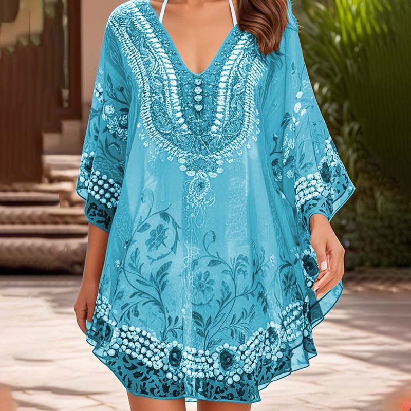 🌸V-Neck Contrast Ethnic Style Cardigan To