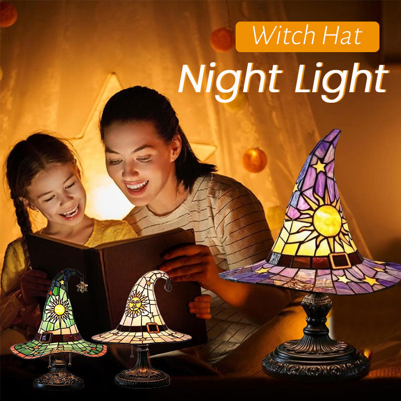🎃Light up your imaginative night🧙♀️Night light with witch's ha