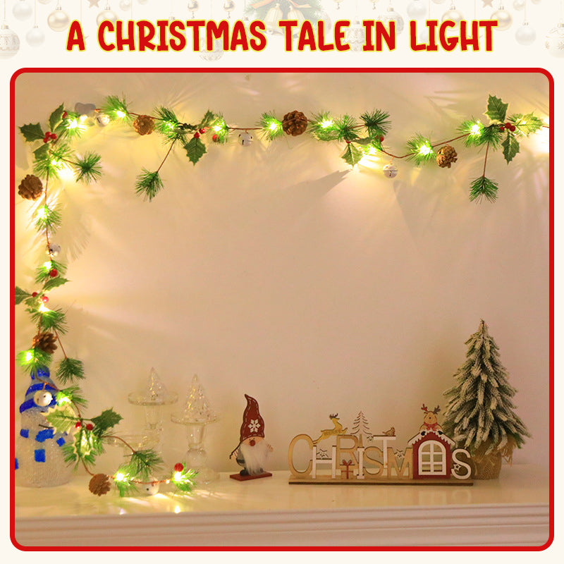 🎄Christmas light string made of rattan 🌟