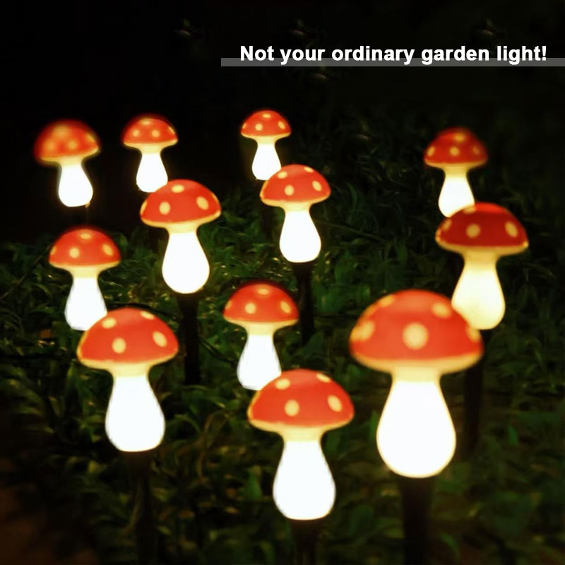 🍄✨ Planting the stars in your garden—solar mushroom lights