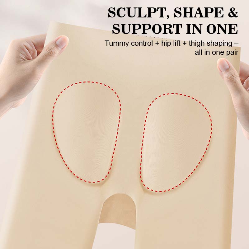 ✨Ice Silk high-waisted women's underwear for tummy control and butt enhancemen💃