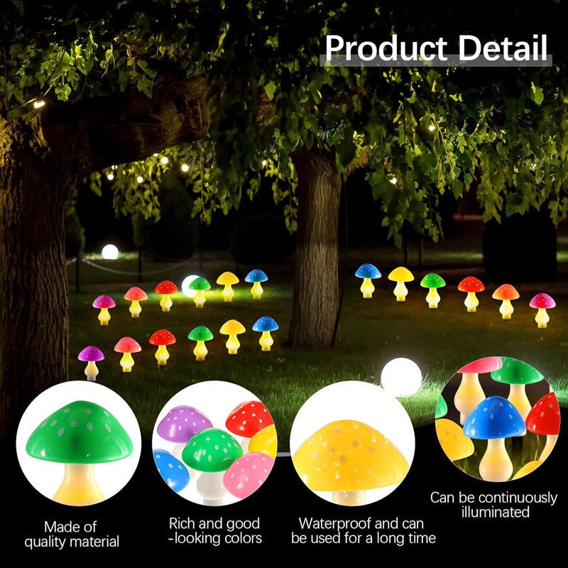 🍄✨ Planting the stars in your garden—solar mushroom lights