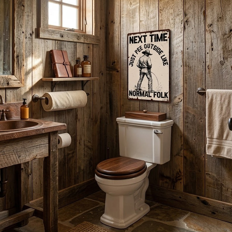 🤠Pissing Metal Sign😆