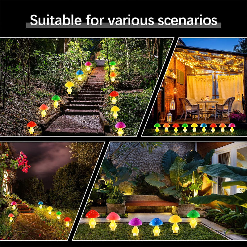 🍄✨ Planting the stars in your garden—solar mushroom lights