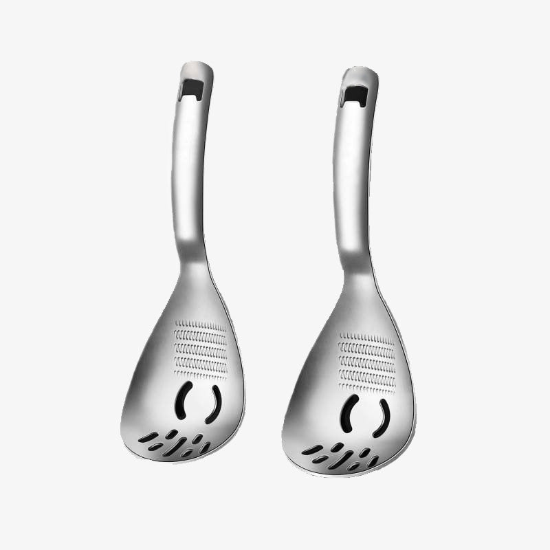 🥄 Multifunctional 304 Stainless Steel Strainer Spoon|For Garlic, Ginger, Purees and Baby Food