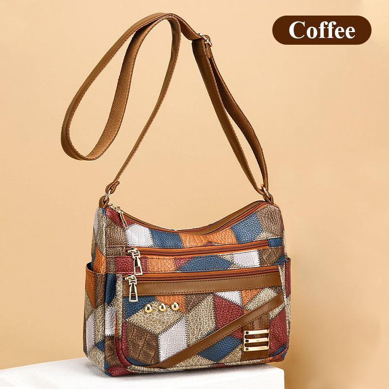 🔥Vintage bag with geometric pattern and adjustable stra👜