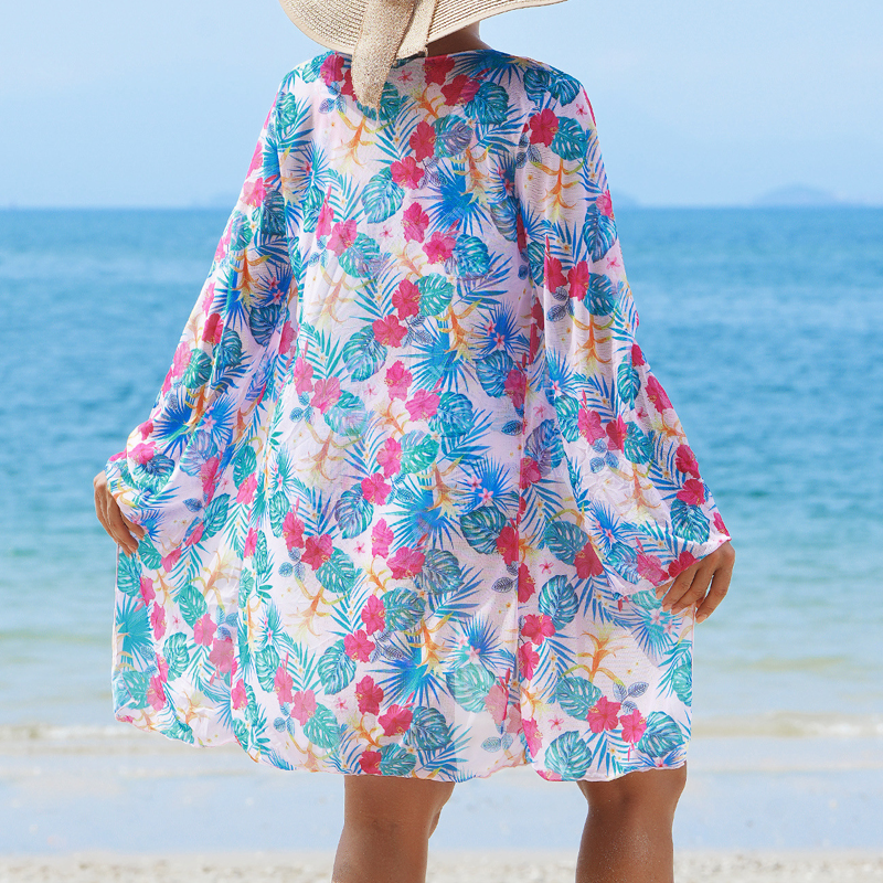 👙Fashionable multicolored printed three-piece bikini ✨