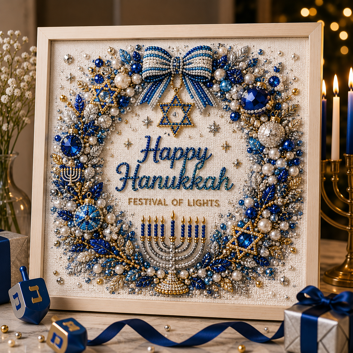 🕎✨ Hanukkah Pearl Art DIY Kit — create something beautiful together, one pearl at a time