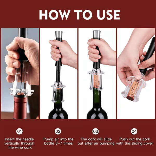 🍷✨Air Pump Cork Remover Wine Bottle Opener Set