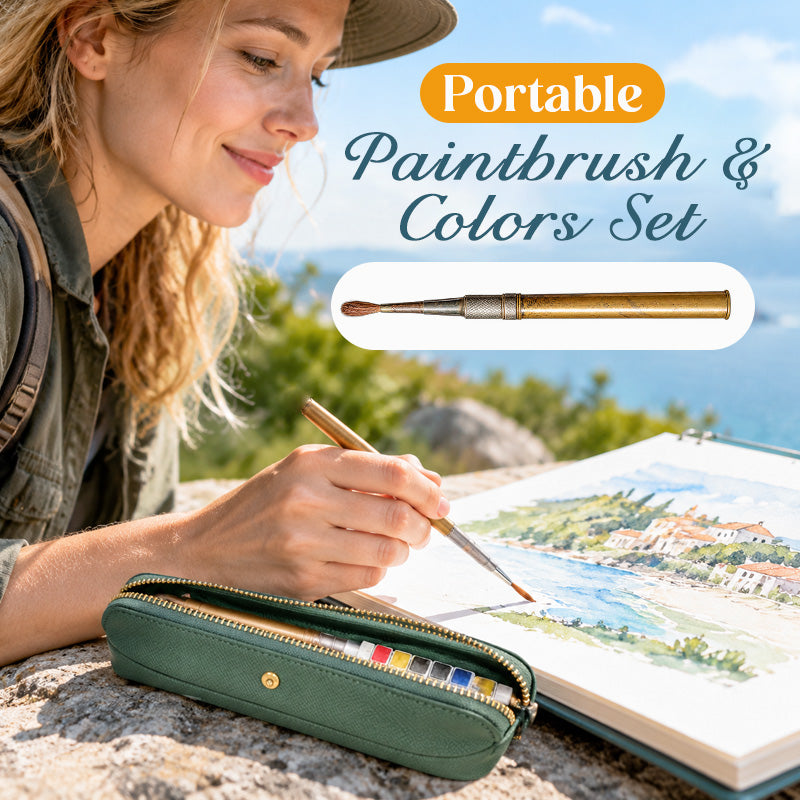 🎨 Portable Paintbrush & Colors Set – Create Anywhere, Anytime!