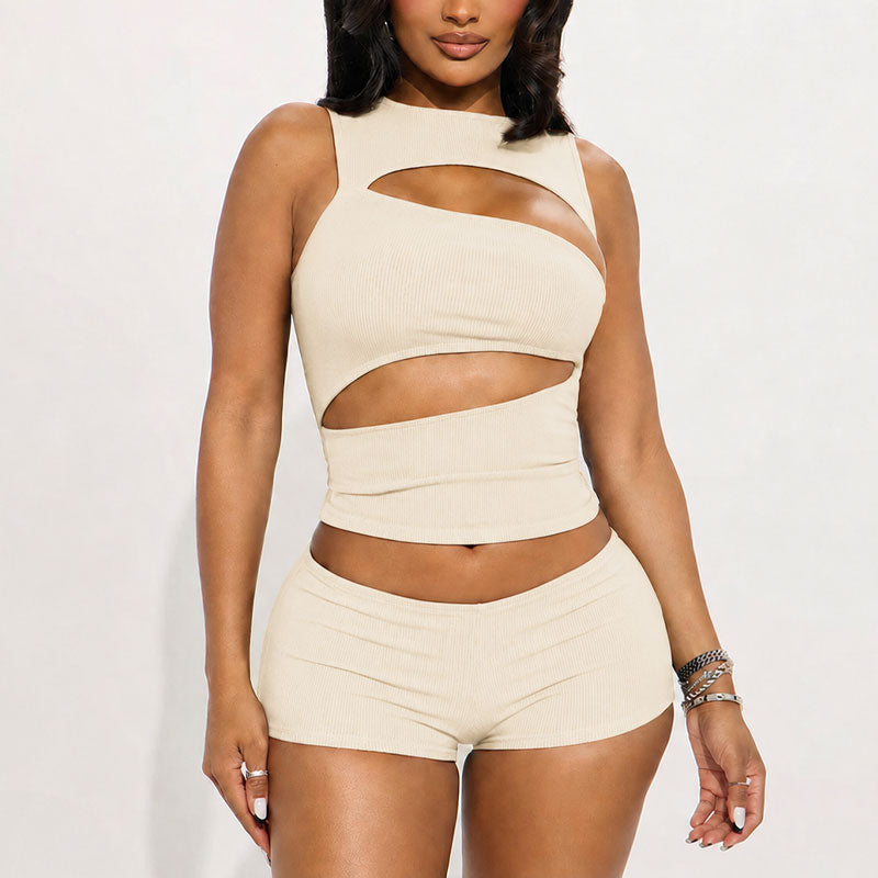 Solid Color Waist-Cinching Sexy Mini Skirt Set for Women ✨🔥👗