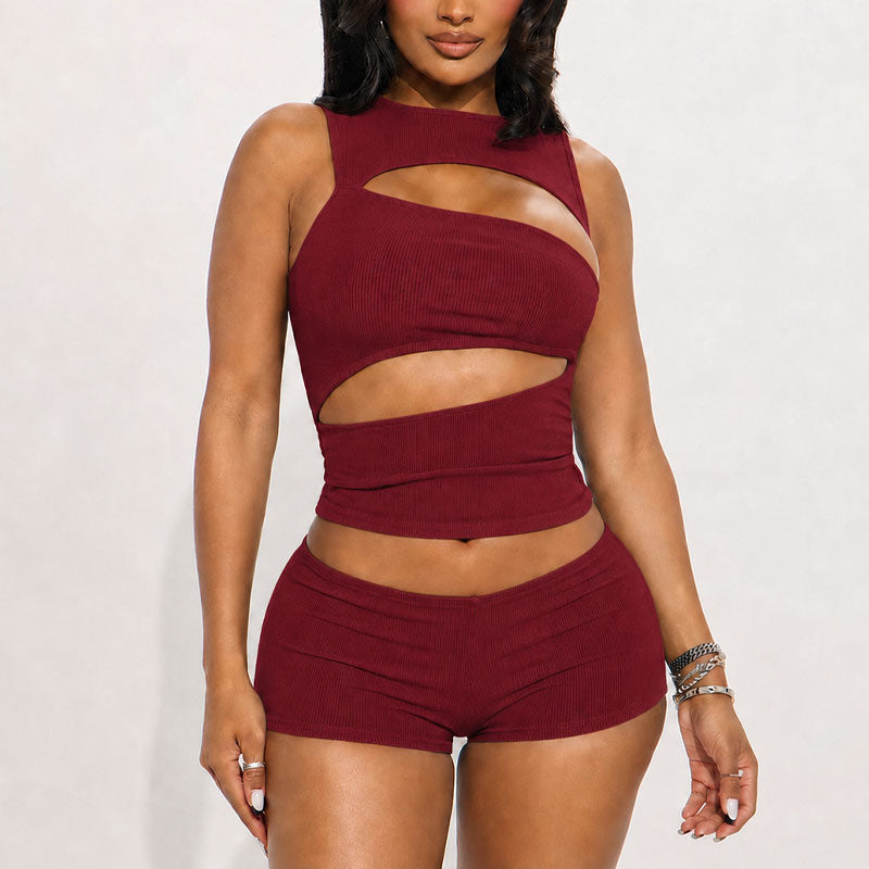 Solid Color Waist-Cinching Sexy Mini Skirt Set for Women ✨🔥👗