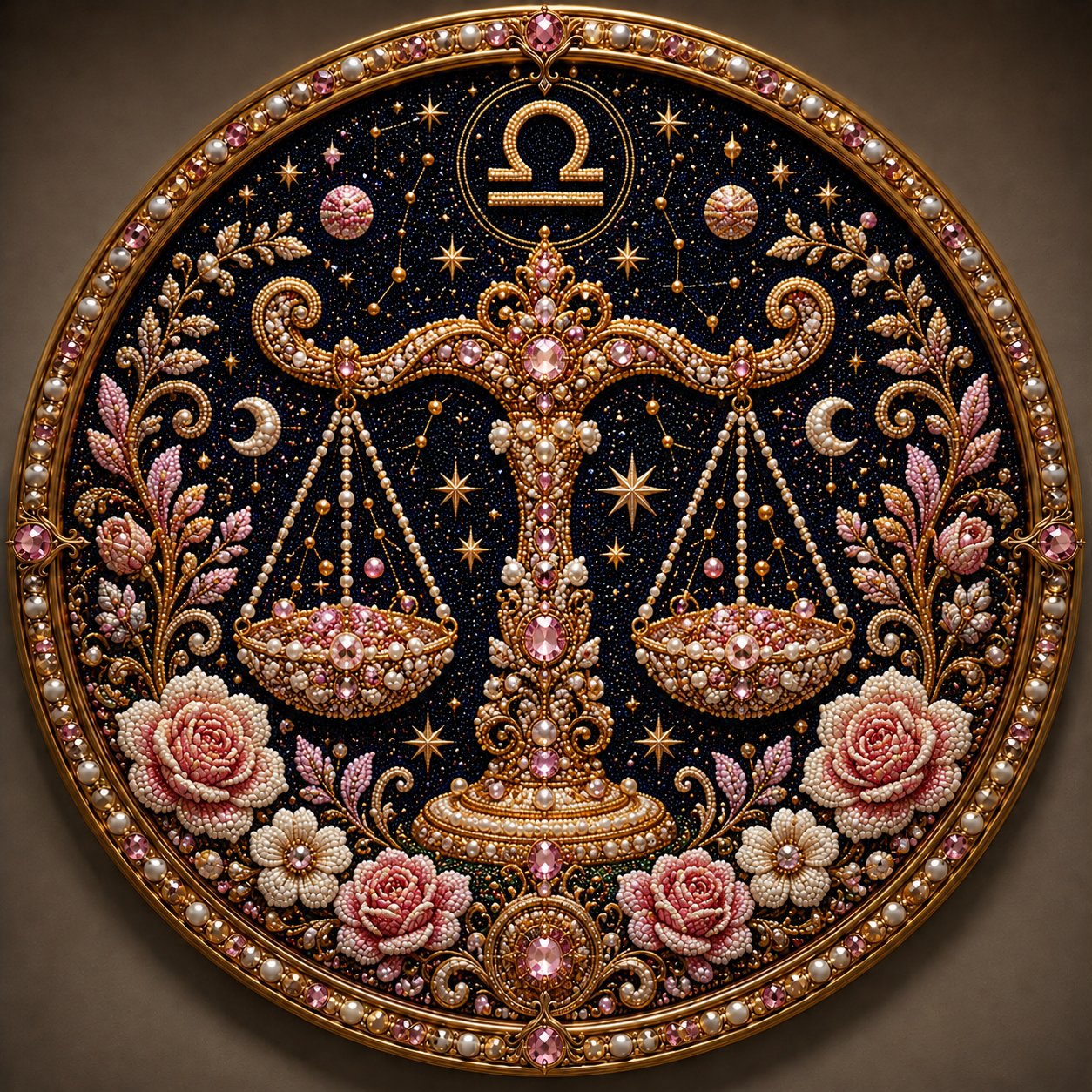 🌙 Magic On Your Wall! Luxury 3D Zodiac Pearl Art For A Cozy Home 🔮