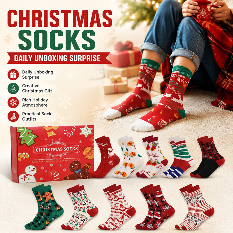 🎄 Christmas Advent Calendar Socks Gift Box | 24‑Slot Holiday Sock Advent Calendar