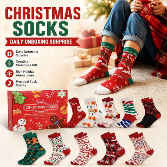 🎄 Christmas Advent Calendar Socks Gift Box | 24‑Slot Holiday Sock Advent Calendar