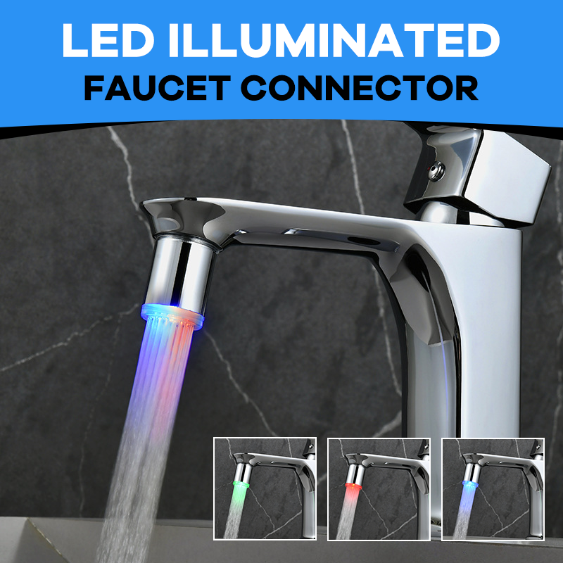 LED Faucet Attachment – Battery-Free ✨ Temperature Sensor & Color Changing Light for Bathroom & Kitchen