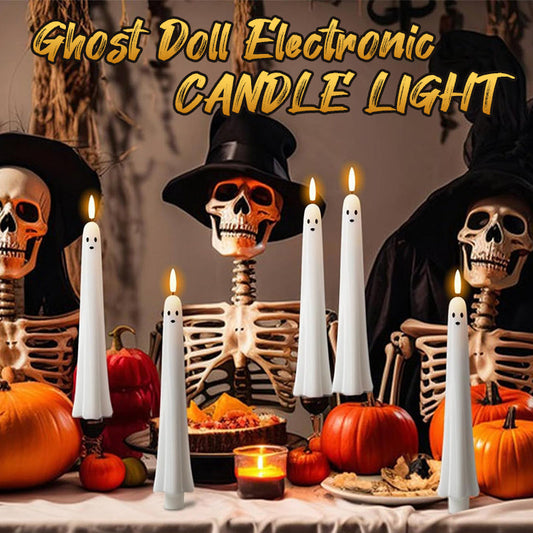 🎃👻 Remote-Controlled Ghost Light with 3D Flickering Flame 👻🎃