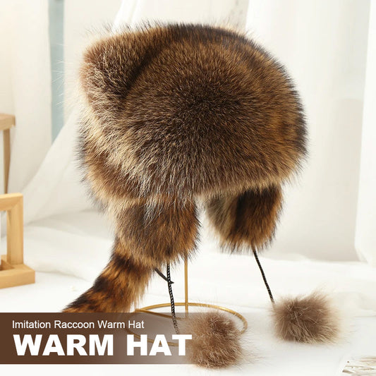 💥 50% OFF Black Friday! Luxurious Faux-Fur Hat (Raccoon-Tail Style) 🦌 | Winter & Outdoor