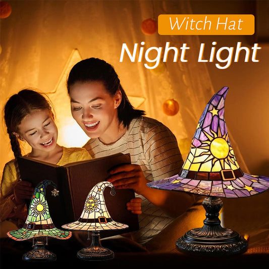 🎃Light up your imaginative night🧙‍♀️Night light with witch's ha