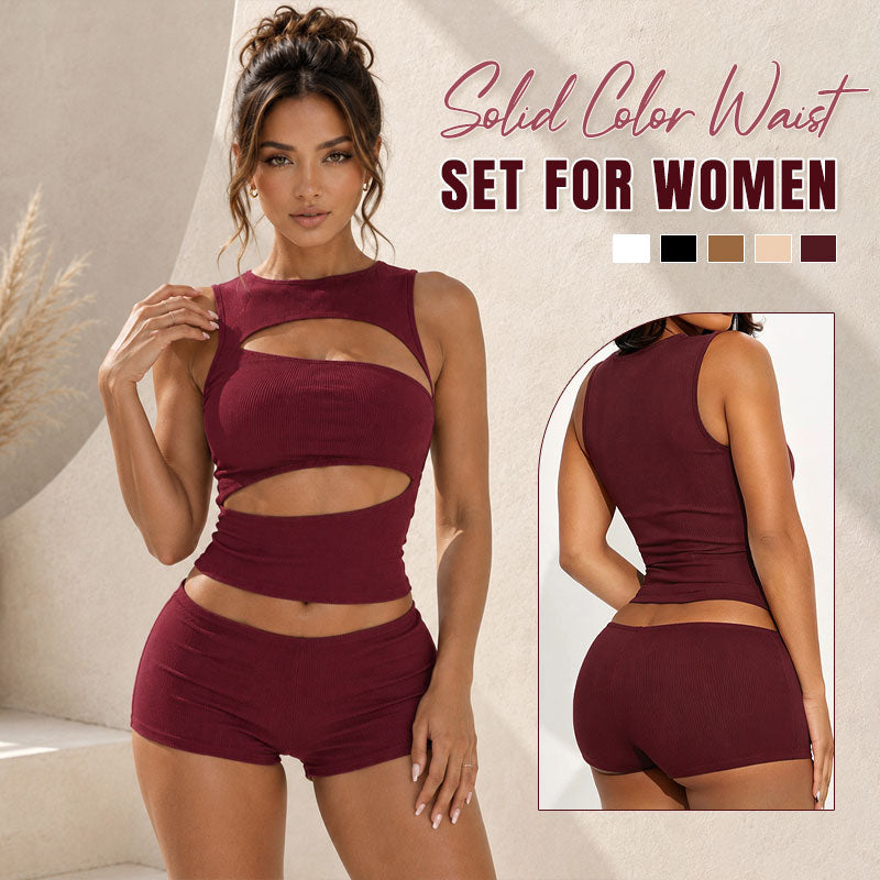 Solid Color Waist-Cinching Sexy Mini Skirt Set for Women ✨🔥👗