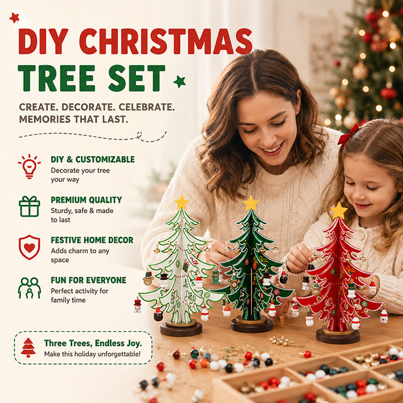 🎄 DIY Wooden Christmas Tree Ornament — Tabletop Festive Decor Kit