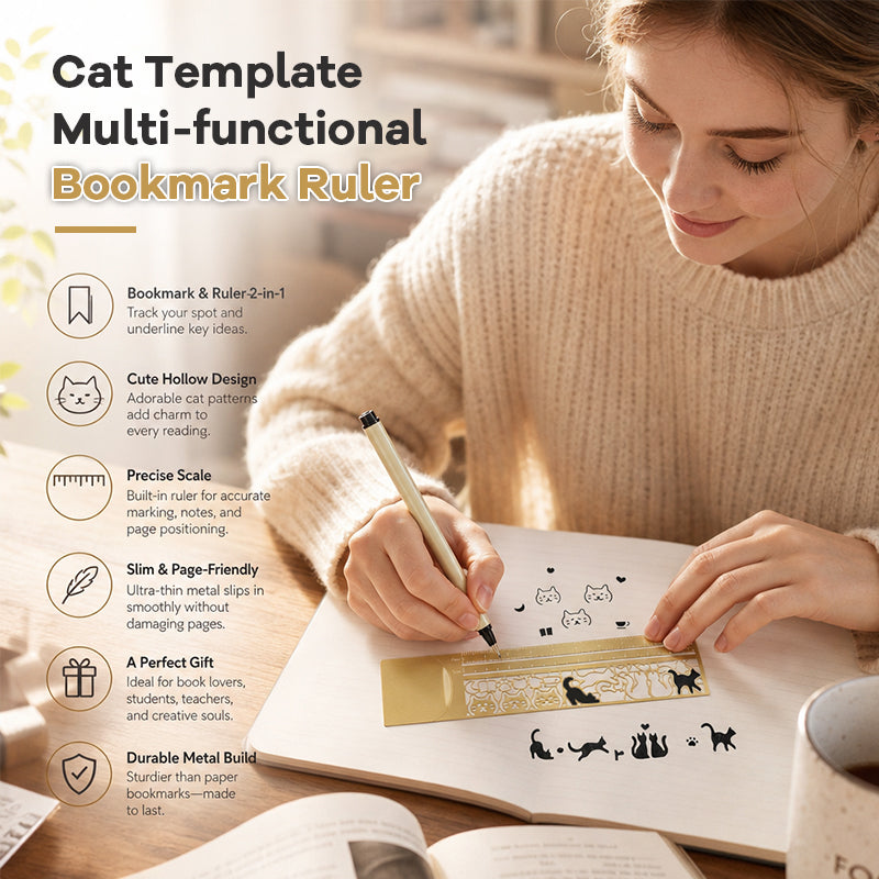 🐱 Cat Template Multi-functional Bookmark Ruler