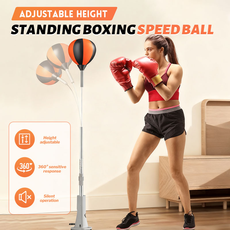 💥 Black Friday: 50% off! 🥊 Free-standing punch bag with speedball ⭐ | Height-adjustable & whisper-quiet | Extra-strong suction base 🏠