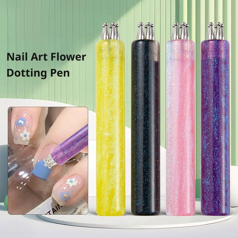 🌸 5 Head Flower Nail Dotting Tool