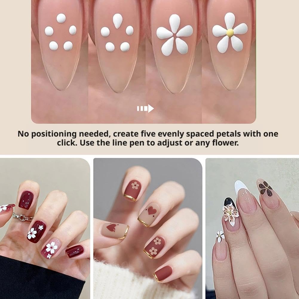🌸 5 Head Flower Nail Dotting Tool
