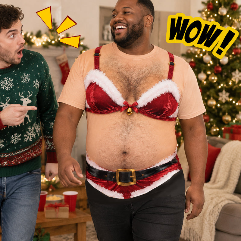 🎄 Hilarious Christmas Belly Illusion Costume – Funny Fancy Dress Outfit