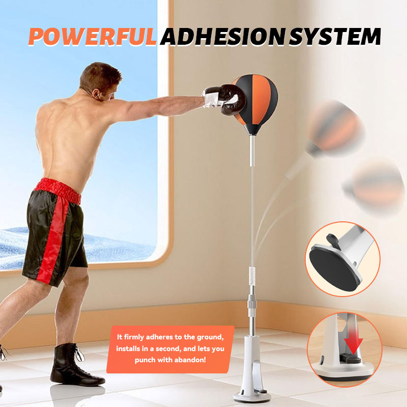 💥 Black Friday: 50% off! 🥊 Free-standing punch bag with speedball ⭐ | Height-adjustable & whisper-quiet | Extra-strong suction base 🏠