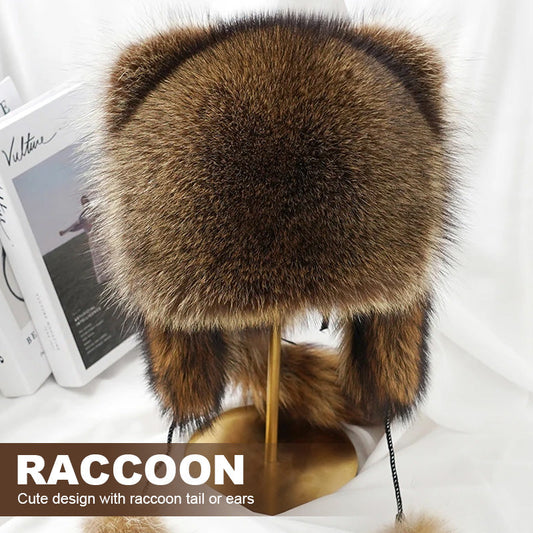 💥 50% OFF Black Friday! Luxurious Faux-Fur Hat (Raccoon-Tail Style) 🦌 | Winter & Outdoor