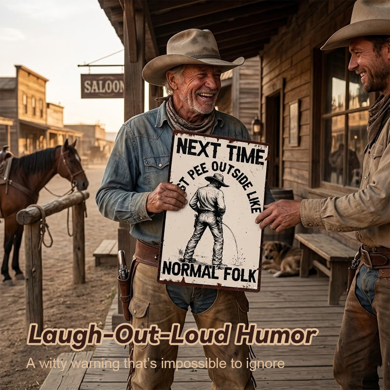 🤠Pissing Metal Sign😆
