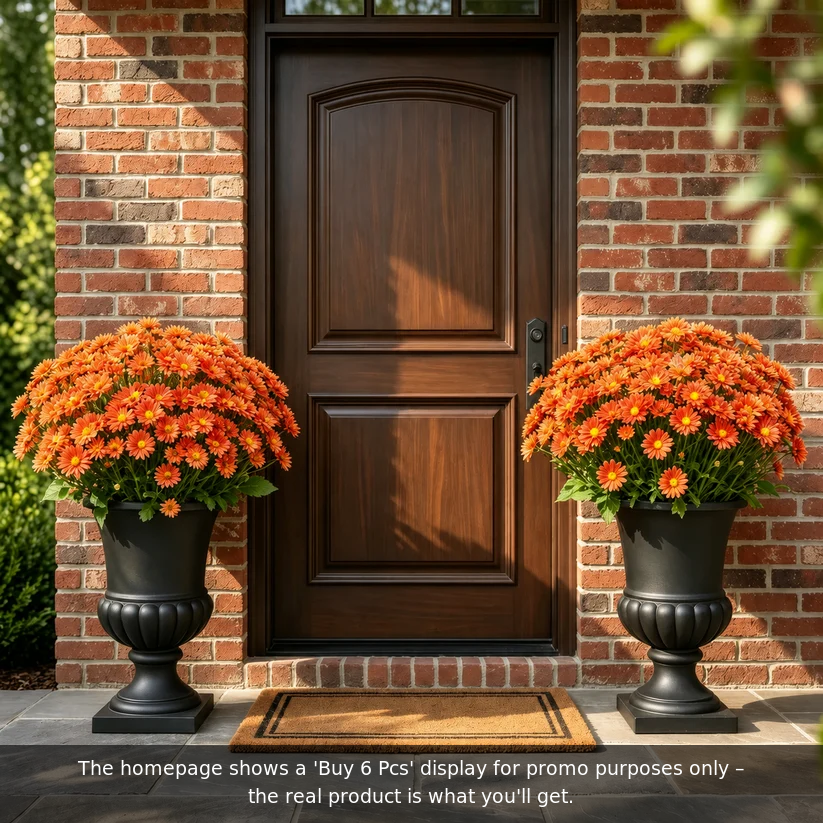 🍁 Artificial Fall Chrysanthemum Mums: Vibrant UV-Resistant Outdoor Autumn Flowers! 🍂