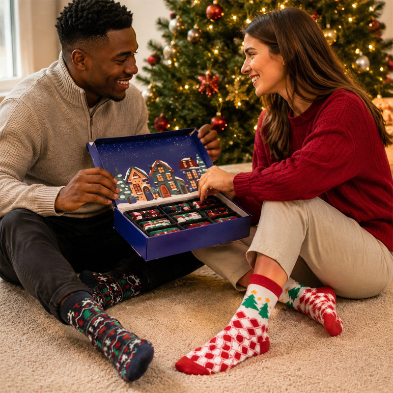 🎄 Christmas Advent Calendar Socks Gift Box | 24‑Slot Holiday Sock Advent Calendar