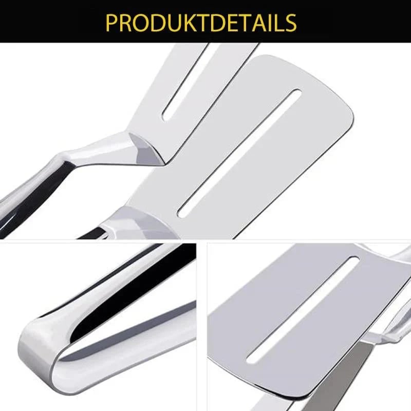 🔥 Multi-functional Stainless Steel Cooking Tongs – Tongs & Spatula All In One! 🍔✨