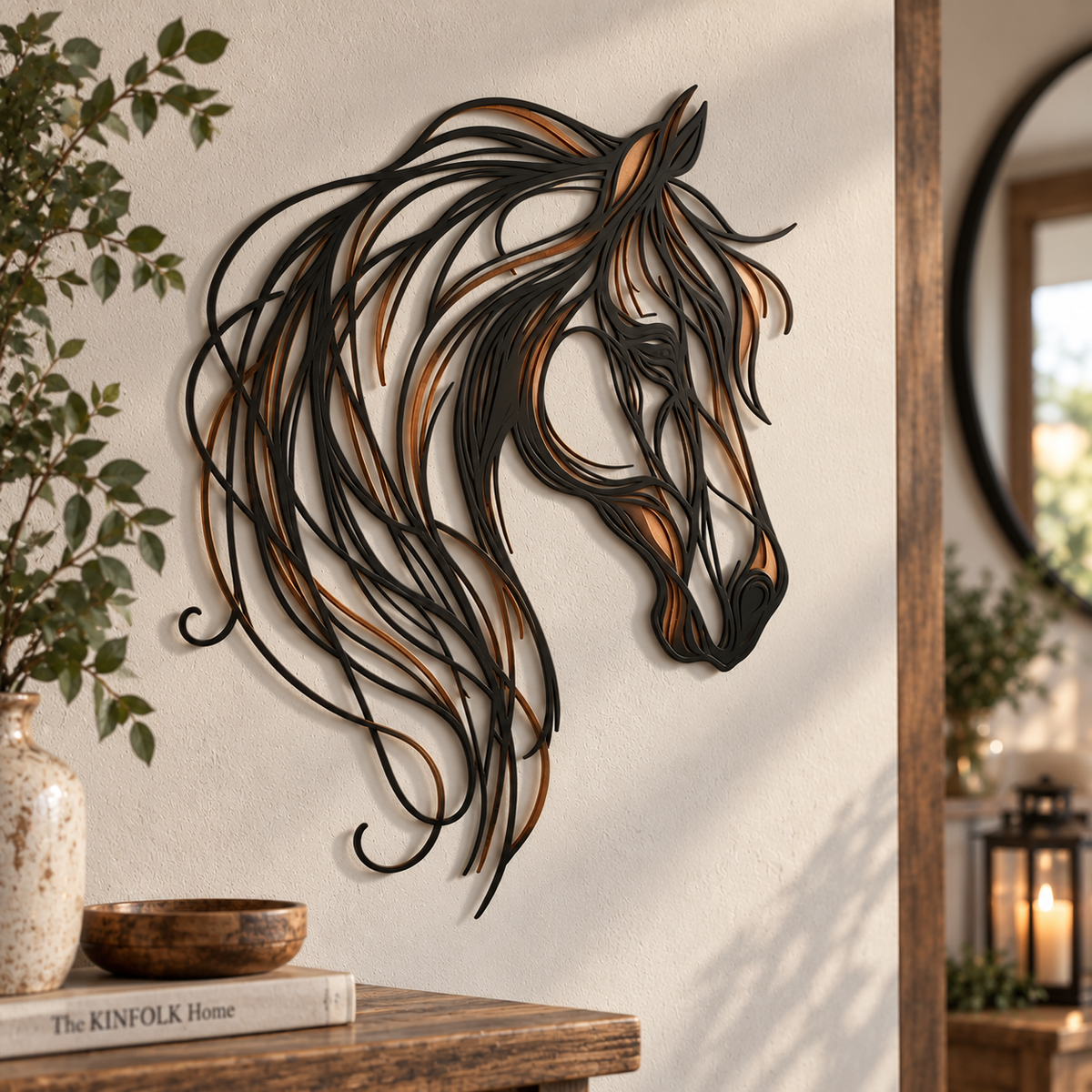 🐎 Horse Head Openwork Metal Wall Art