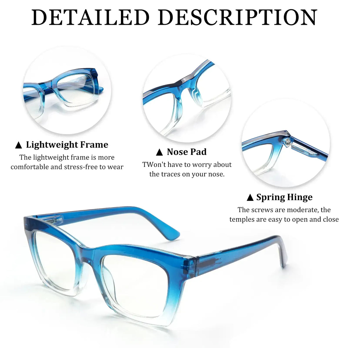 👓 Blue Light Filter Glasses Set, 4 Pairs, Unisex Reading Glasses