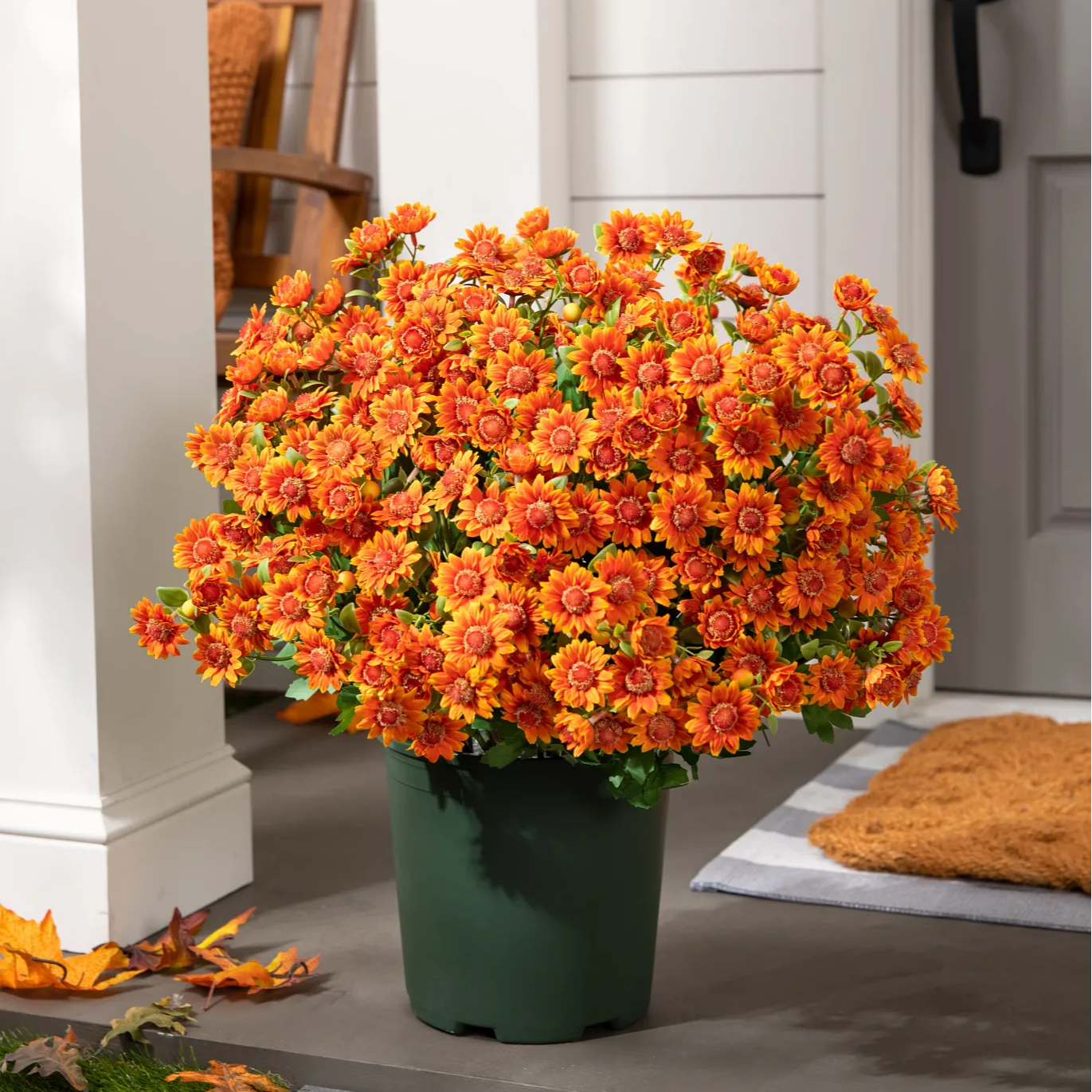 🍁 Artificial Fall Chrysanthemum Mums: Vibrant UV-Resistant Outdoor Autumn Flowers! 🍂