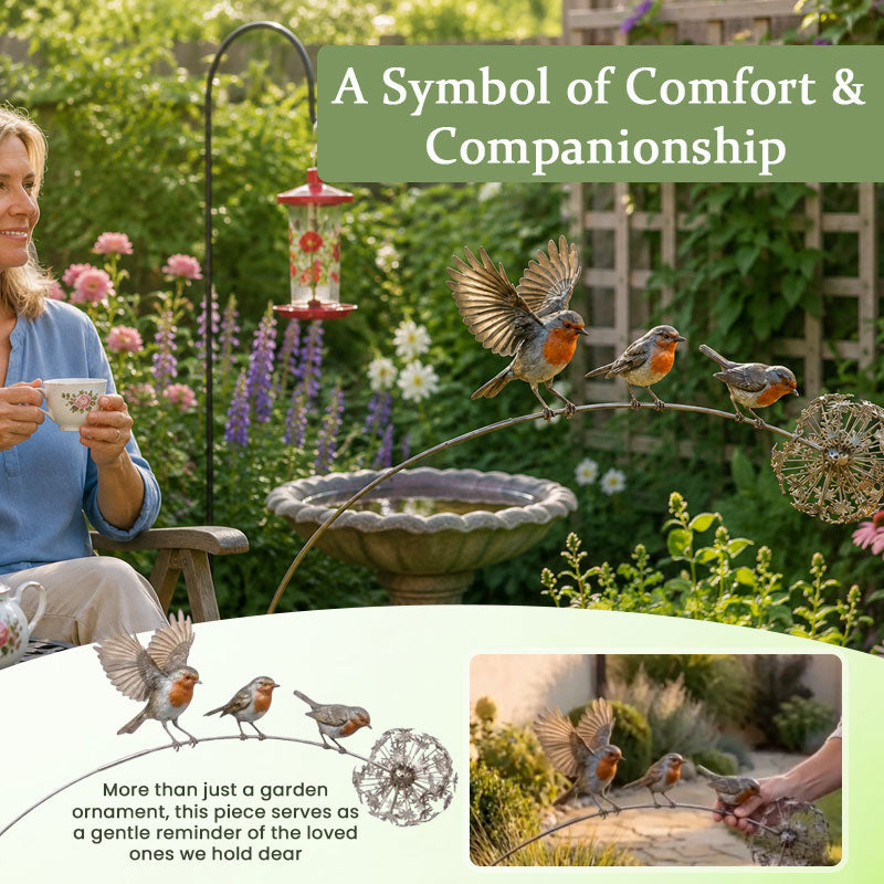 🕊️Robin Memorial Garden Stake – “Loved Ones Are Near”