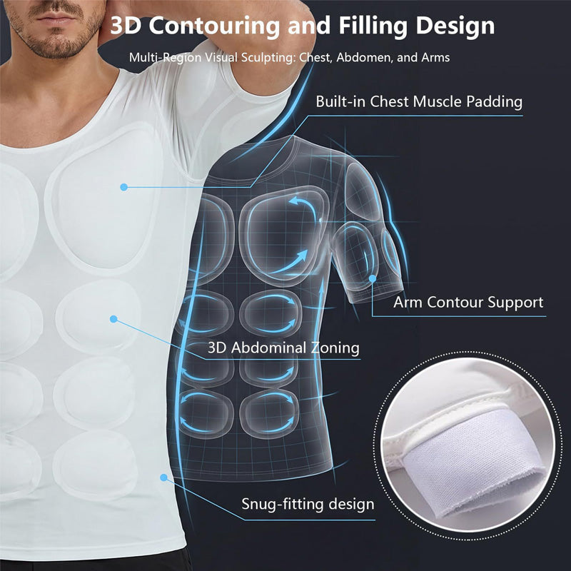 💪 Men’s Muscle Shaping T-Shirt — Instant Sculpted Torso Look!