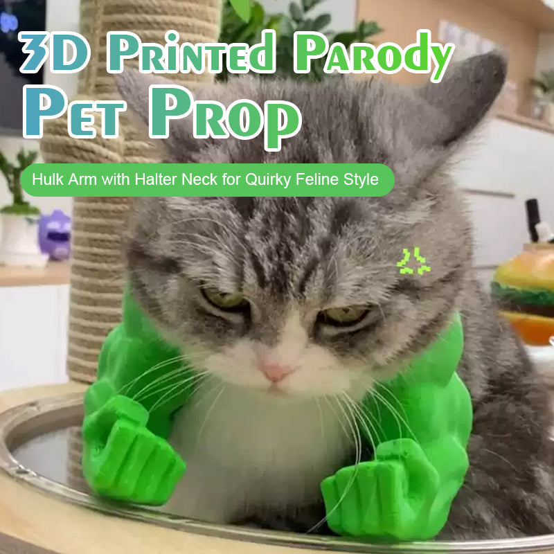 💪 3D Printed Hulk Arms Pet Cosplay Props with Halter Neck
