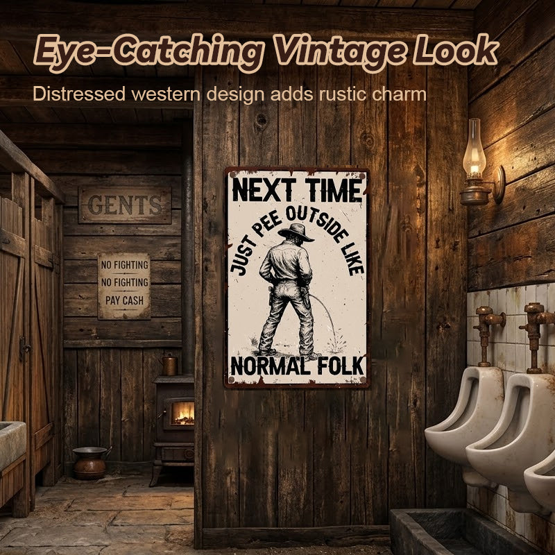 🤠Pissing Metal Sign😆