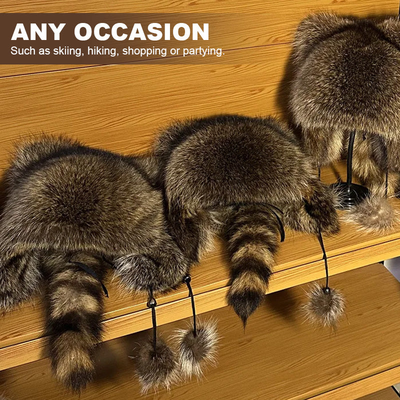 💥 50% OFF Black Friday! Luxurious Faux-Fur Hat (Raccoon-Tail Style) 🦌 | Winter & Outdoor
