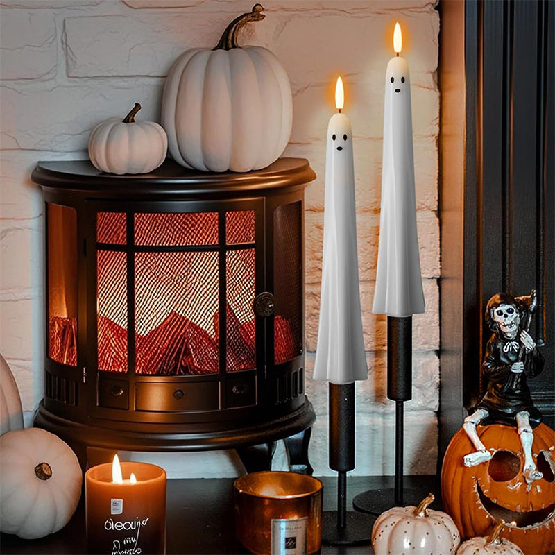🎃👻 Remote-Controlled Ghost Light with 3D Flickering Flame 👻🎃