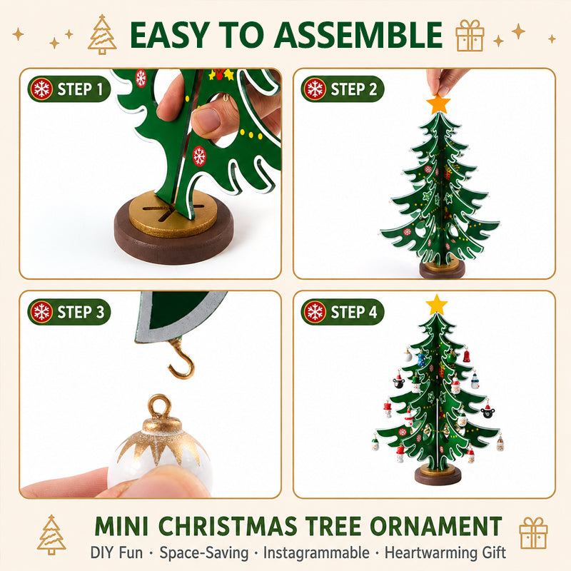 🎄 DIY Wooden Christmas Tree Ornament — Tabletop Festive Decor Kit