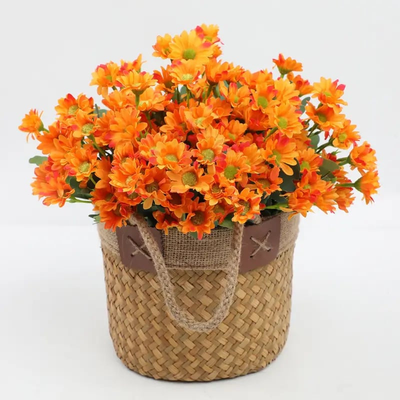 🍁 Artificial Fall Chrysanthemum Mums: Vibrant UV-Resistant Outdoor Autumn Flowers! 🍂